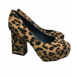 New Womens K Kling Animal Print High Heel Platform Block Heels Leopard 36 US 6